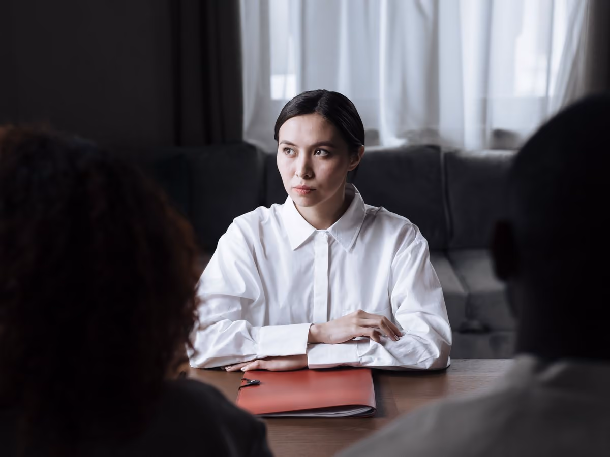 Reviewing project documents at a table