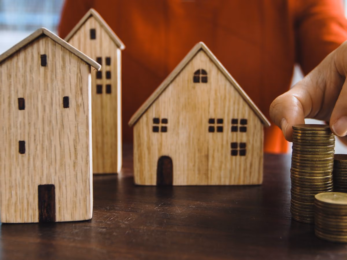 Miniature model house on a table
