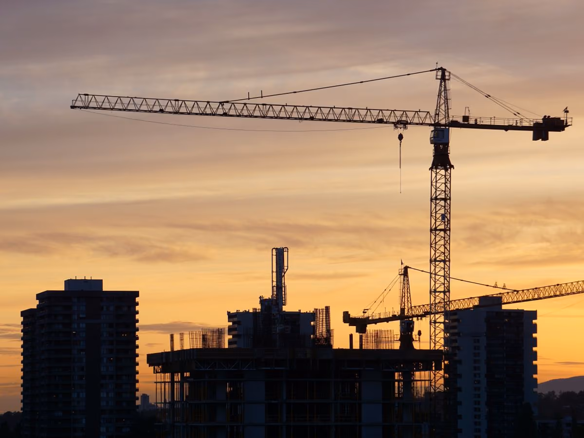 Tower crane used in building construction