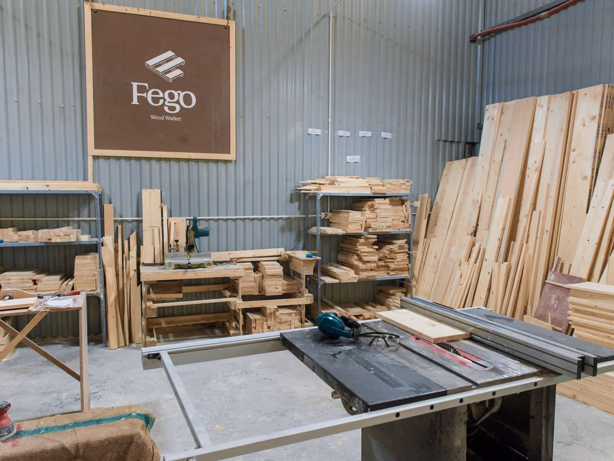 Interior of a woodworking workshop